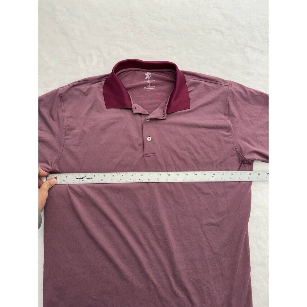 Turtleson Burgundy Golf Polo Shirt Mens Tour Performance Size Large - Picture 3 of 6